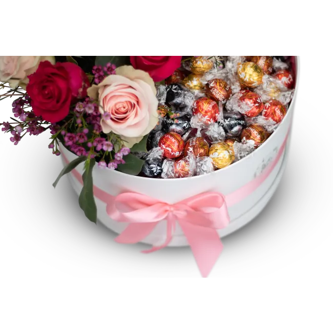 Květinový box s pralinkami